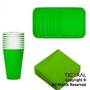 KIT DESCARTABLE POLIPAPEL VERDE FLUO X 1